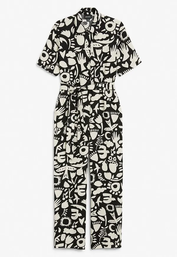 Short sleeved jumpsuit - White