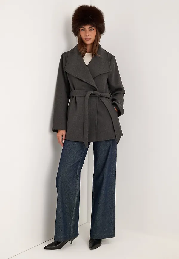 Short Wool Blend Coat