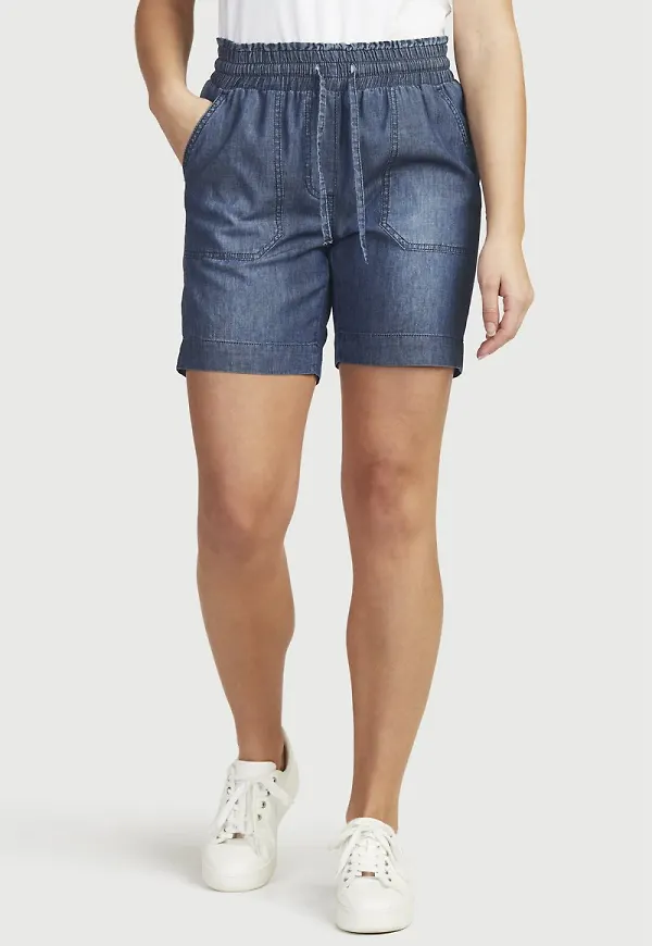 Shorts i tvättad denim Jade