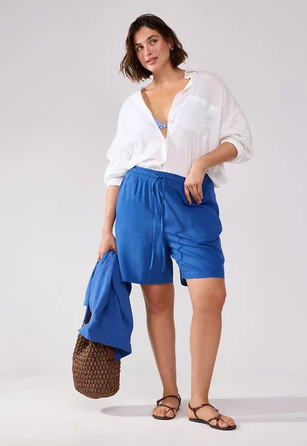 Shorts i linneblandning