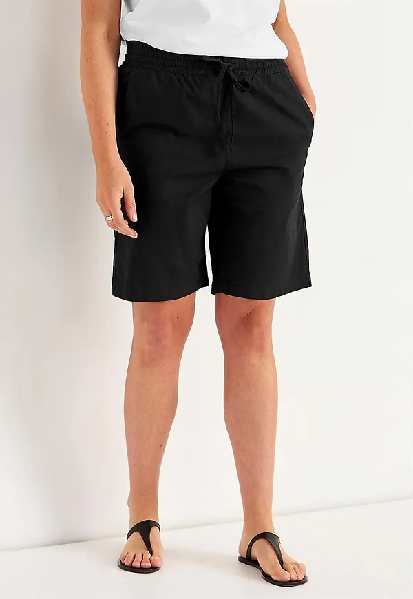Shorts i tvättad bomull