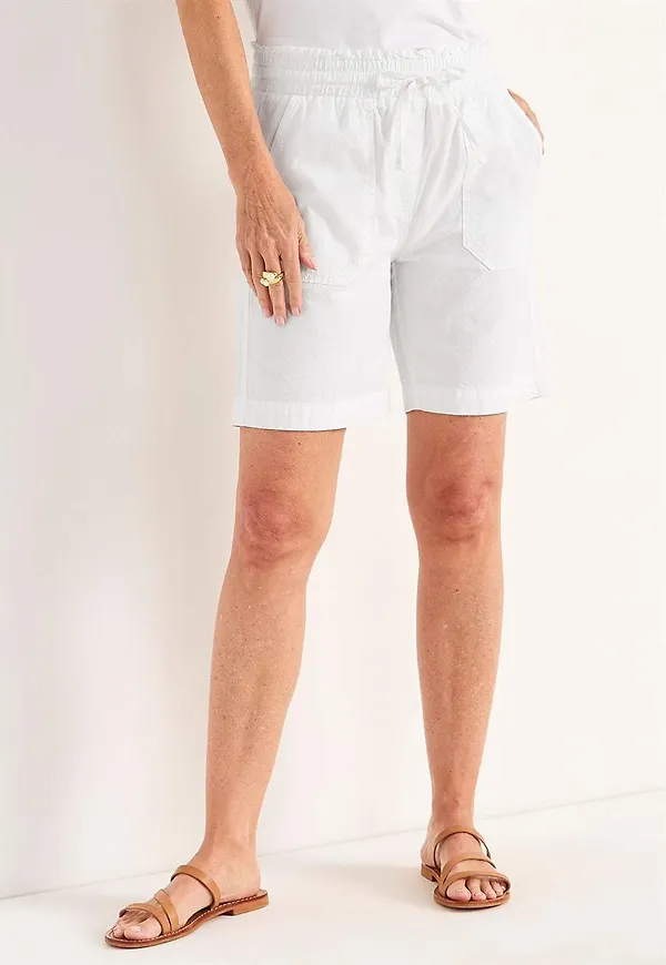 Shorts i tvättad bomull