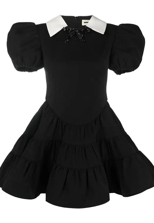 SHUSHU/TONG miniklänning med puffärm - Svart