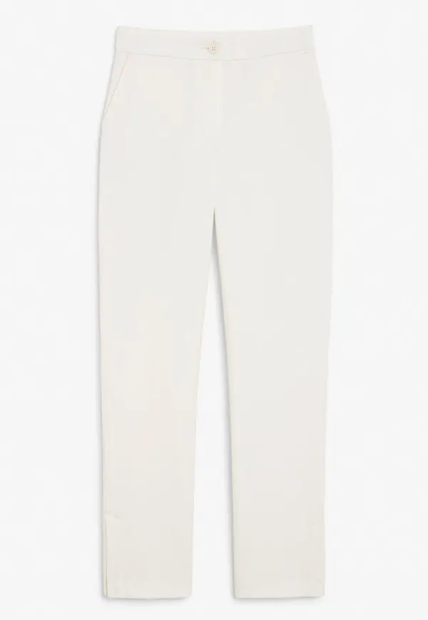 Side slit trousers - White