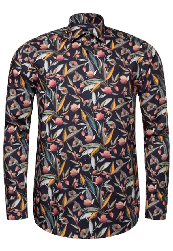 Signature Twill-skjorta Med Blommönster Slim Fit