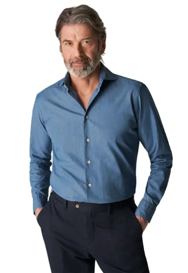 Signature Twill-skjorta Med Dubbel Manschett Slim Fit