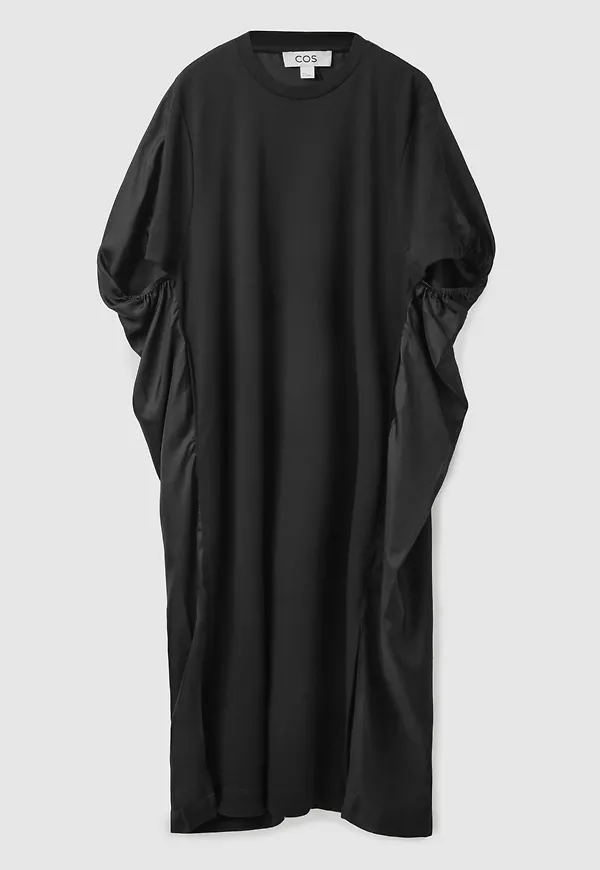 SILK-PANEL T-SHIRT DRESS