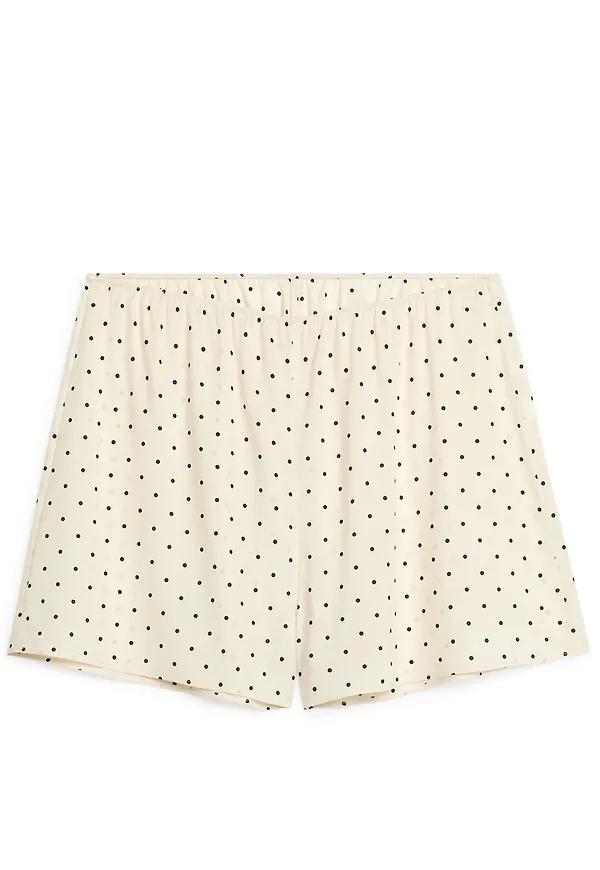 Silk-Crepe Shorts - Beige