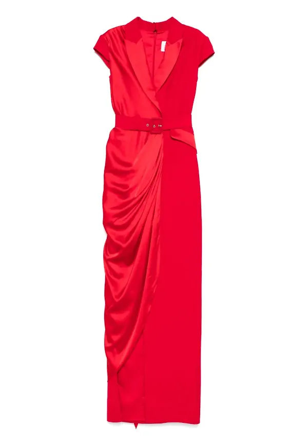 SILK LOVE & LACE asymmetrisk klänning - Röd – Farfetch