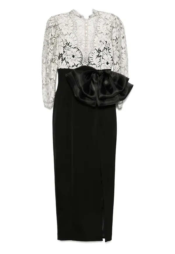 SILK LOVE & LACE klänning med spetsrosett - Svart – Farfetch