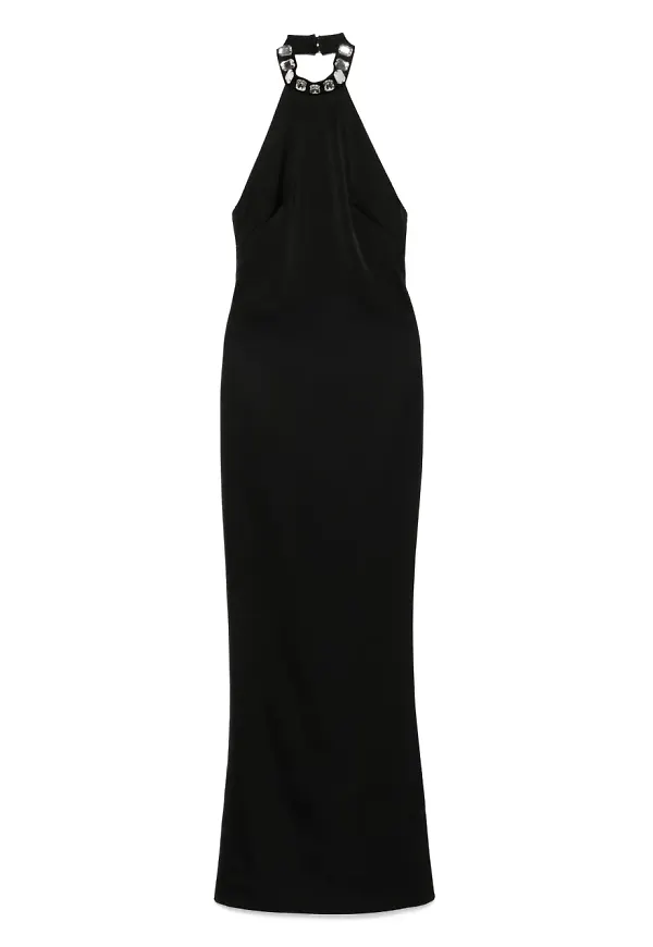 SILK LOVE & LACE utsmyckad klänning med halterneck - Svart – Farfetch