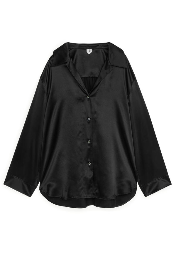 Silk Pyjama Shirt - Black