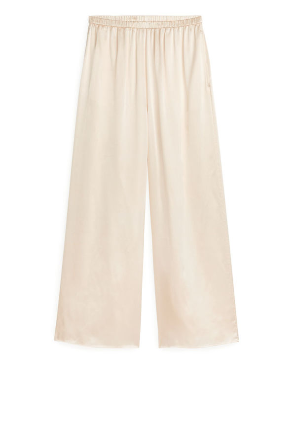 Silk Pyjama Trousers - Beige