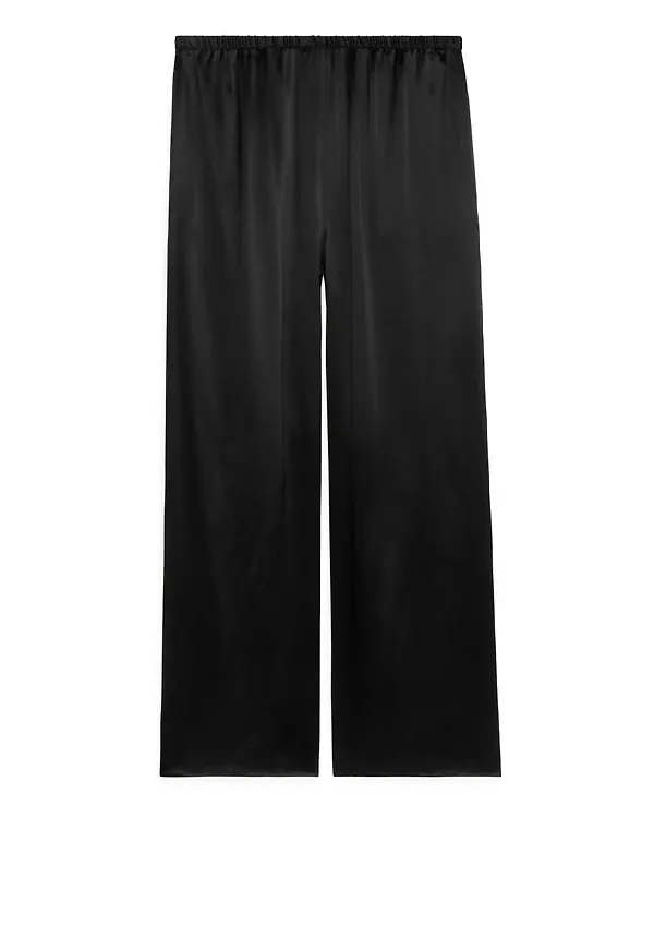 Silk Pyjama Trousers - Black