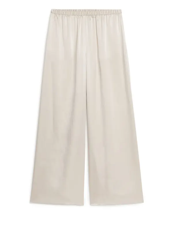 Silk Trousers - Beige