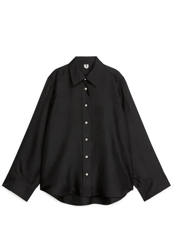 Silk Twill Shirt - Black