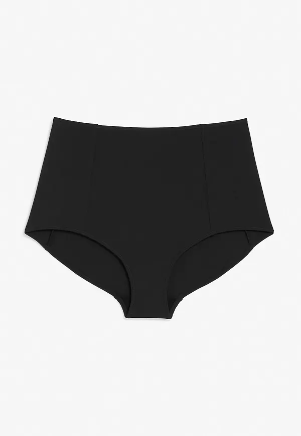 Silky high waist briefs - Black