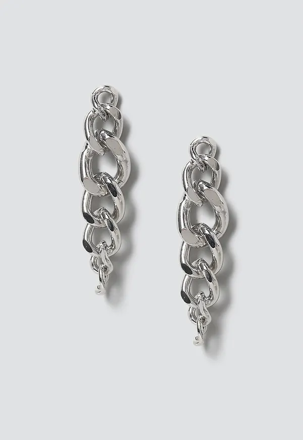 Silver Chain Drop Earrings