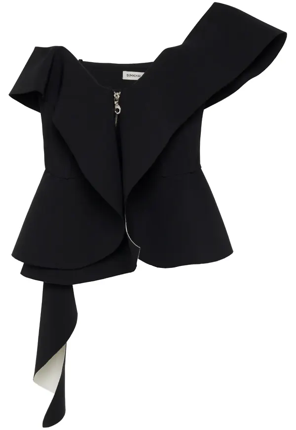 SIMKHAI Desiree draperad topp - Svart