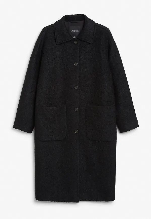 Single-breasted classic coat - Black