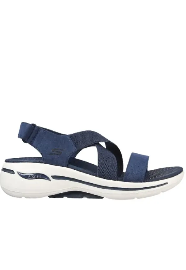 Skechers Platta Sandalerer Blå, Dam