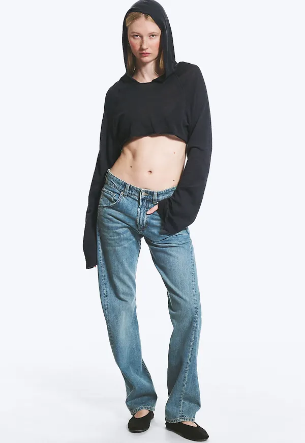 Skewed Low Waist Relaxed Jeans
