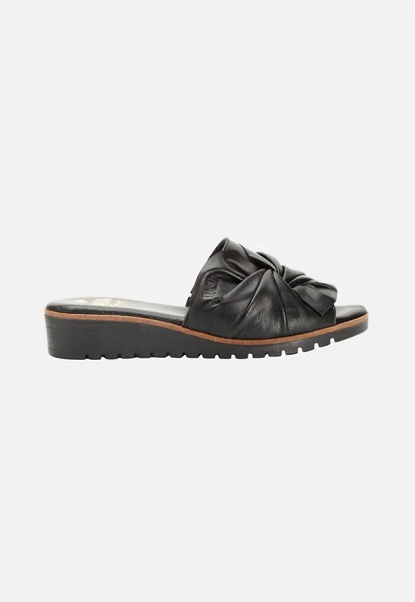 Skinnsandal Bluebell Bow Black