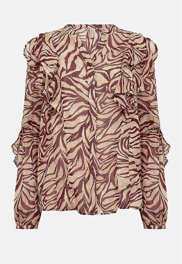 Skir blus med volanger