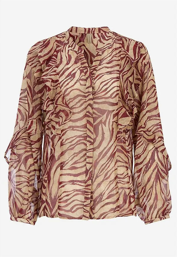 Skir blus med volanger