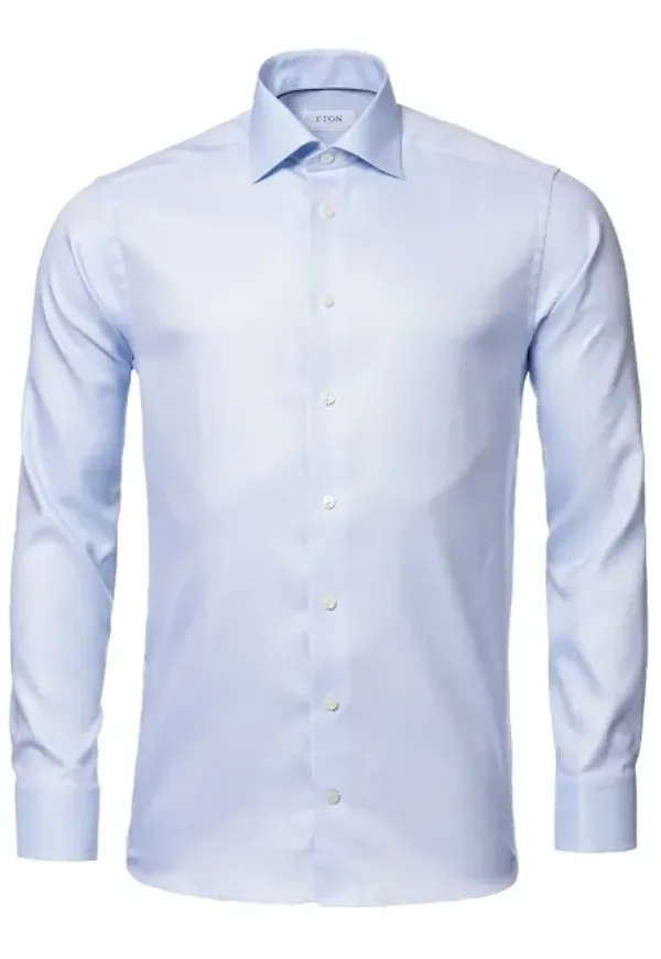 Skjorta I Texturerad Twill Slim Fit