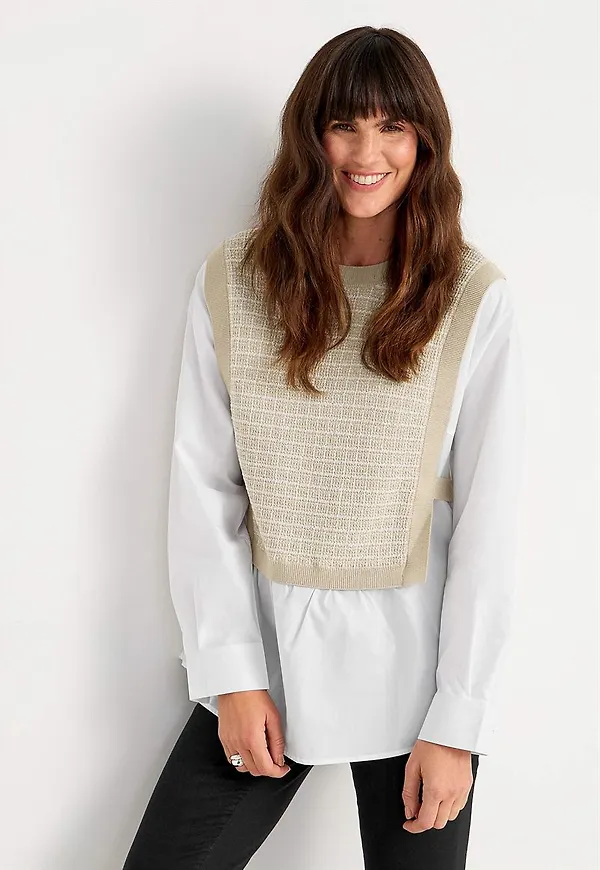 Skjorta med fastsydd pullover Vendela