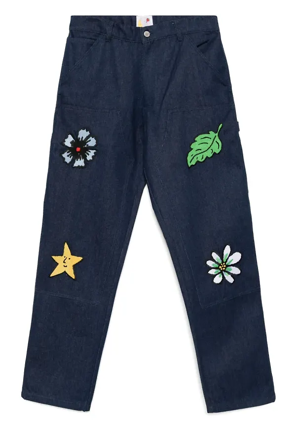 Sky High Farm jeans med brodyr - Blå