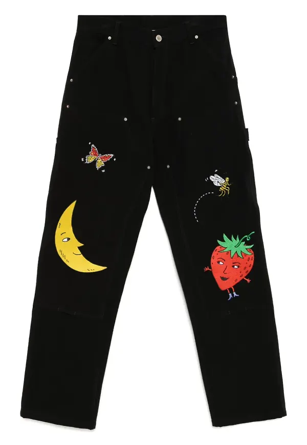 Sky High Farm jeans med brodyr - Svart