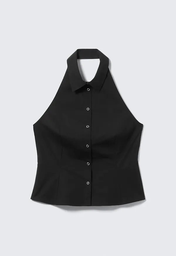Sleeveless Halterneck Shirt Top