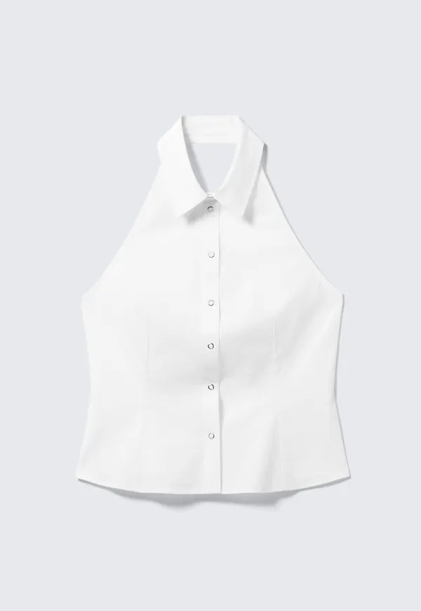 Sleeveless Halterneck Shirt Top
