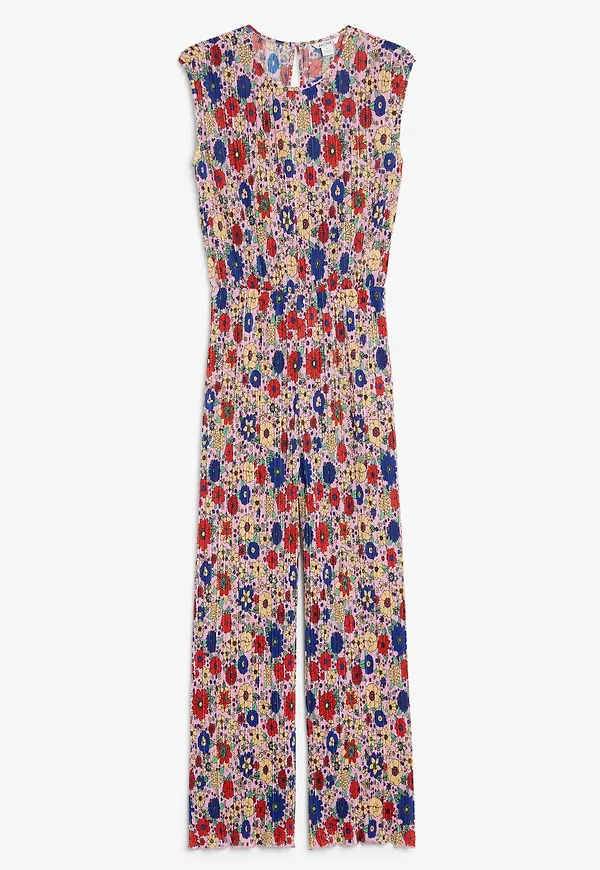 Sleeveless pleated jumpsuit - Pink