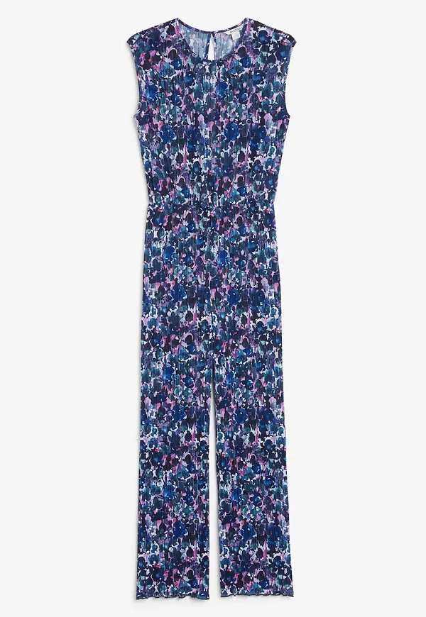 Sleeveless pleated jumpsuit - Purple