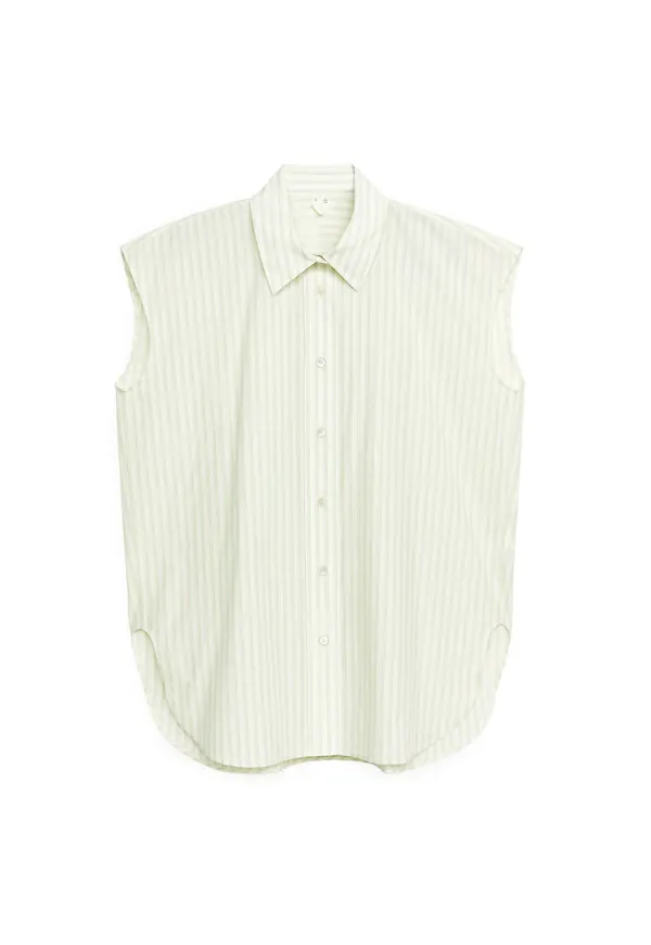 Sleeveless Poplin Shirt - Green