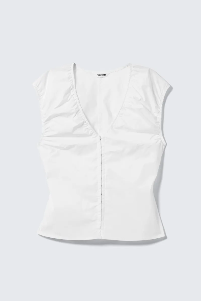 Sleeveless V-neck Cotton Top
