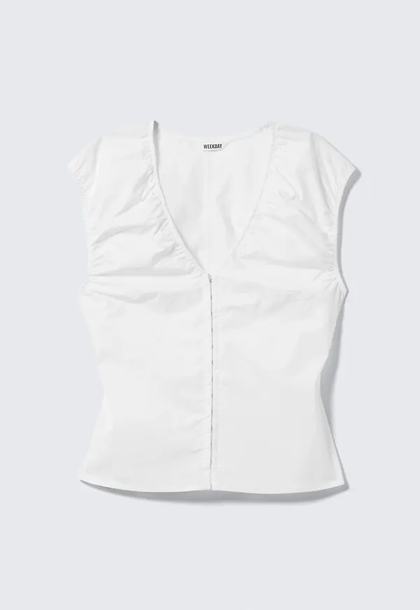Sleeveless V-neck Cotton Top