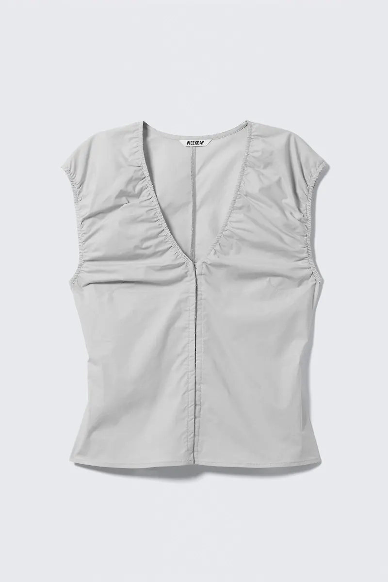 Sleeveless V-neck Cotton Top