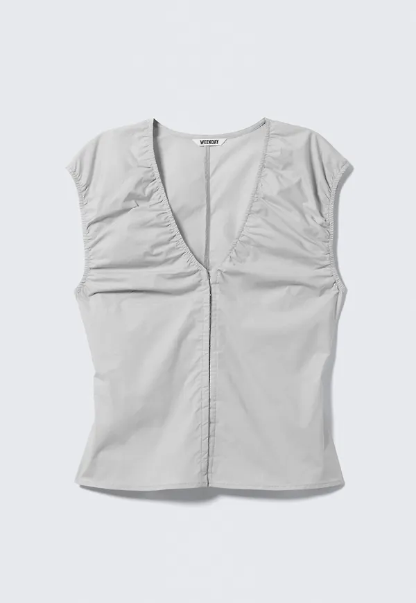 Sleeveless V-neck Cotton Top
