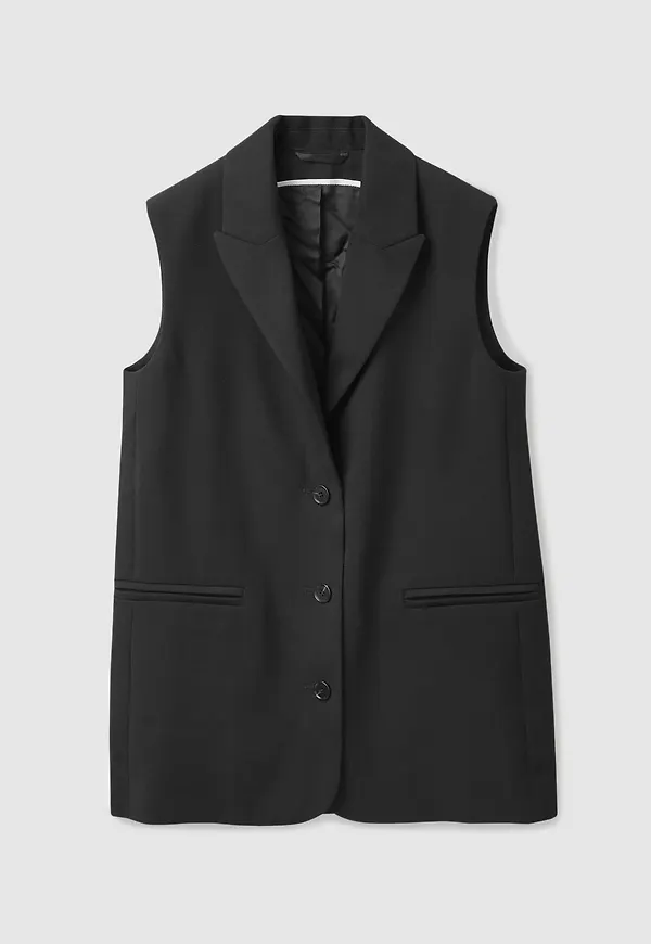 SLEEVELESS WOOL BLAZER