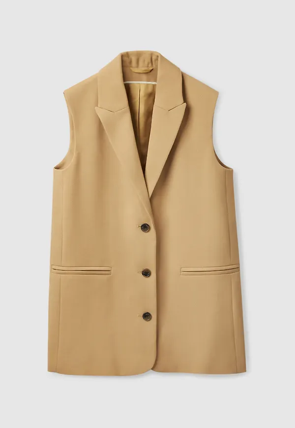 SLEEVELESS WOOL BLAZER