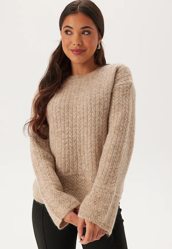Slfalva Structure Ls Knit O-neck