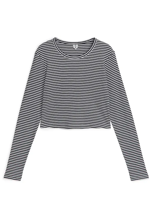 Slim-Fit Ribbed Top - Blue