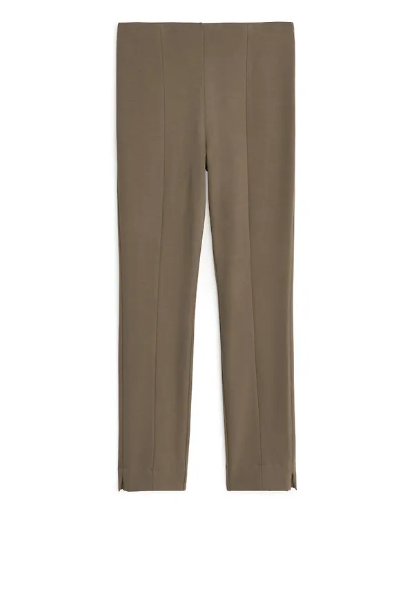 Slim-Fit Stretch Trousers - Beige