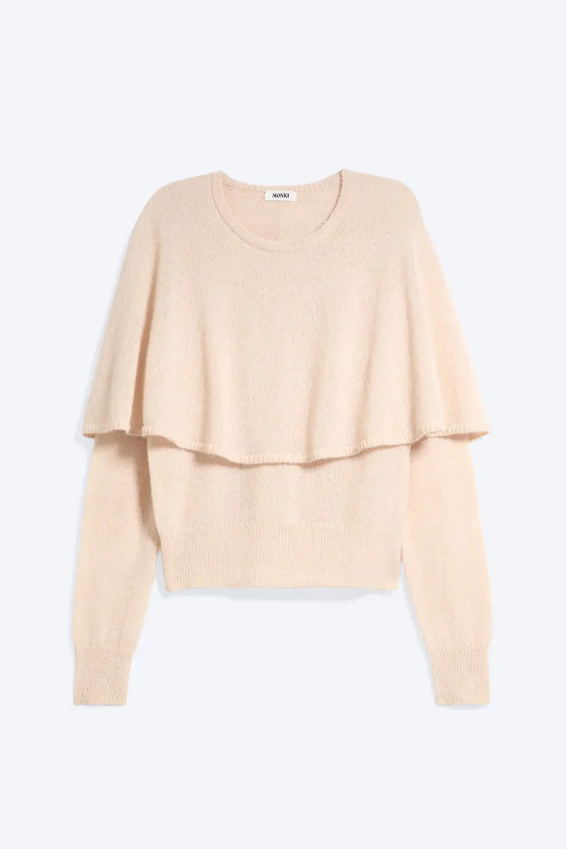 Slim Cape-Detail Sweater