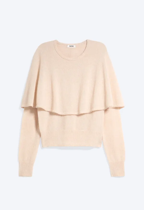 Slim Cape-Detail Sweater