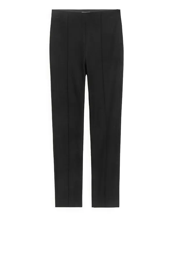 Slim Cotton Stretch Trousers - Black